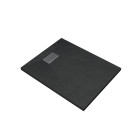 Pack receveur noir effet pierre 90x70 cm et grille décor linéaire en inox - pack rock 2 Aurlane - PACR133