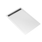 Receveur en acrylique blanc effet pierre 140x90x5cm + grilles linéaires chrome et gun metal Aurlane - PACR176