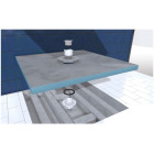 Receveur de douche à carreler 90x90 cm avec bondes à sortie horizontale - grille noire Aurlane - PACR184