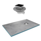 Receveur de douche à carreler 90x140 cm avec bondes à sortie horizontale - grille noire Aurlane - PACR186