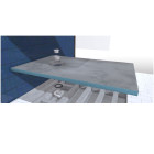 Receveur de douche à carreler 90x160 cm avec bondes à sortie horizontale - grille noire Aurlane - PACR188