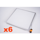 Panneau led 60w 60x60cm blanc pack de 6 - couleur eclairage au choix