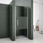 Porte de douche pivotante 100x185cm en 6mm verre anticalcaire et sablé au central