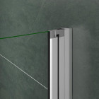 Porte de douche pivotante 80x185cm en 6mm verre anticalcaire et sablé au central