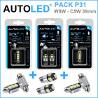 Pack p31 4 ampoules à leds - w5w (t10)5 leds canbus+navette c5w 39mm canbus autoled®