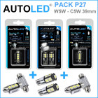 Pack p27 4 ampoules à leds - w5w (t10) 9 leds canbus+navette c5w 39mm canbus autoled®