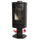 Optimo poêle à bois en acier arausio v 8kw rotatif pivotant