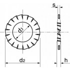 Boite de 100 rondelles éventail acton à dentures extérieure - inox  - ø 10mm - inox a2 - 6451310