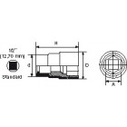 Douille isolee 1/2 12 pans 22 mm sam - zs22