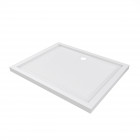 Receveur de douche a poser extra-plat anti-derapant en acrylique blanc rectangle - bac de douche whiteness - Dimensions au choix