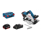 Scie circulaire gks 18v-57 g pour bois bosch - 2 batteries + chargeur - en l-boxx - accessoires - 06016a2106