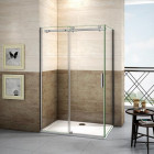 Cabine de douche porte coulissante - 8mm verre sécurité anticalcaire, hauteur 195cm