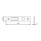 Gâche plate haute/basse Multiblindo ISEO pour penes crochet - Inox - 24x3x134 mm - 038095