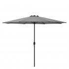 Parasol de jardin polyester acier diamètre 300 cm gris