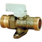 Robinet arret gaz nat. Droit avec pattes nf mm 12 15x21