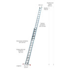 Échelle coulissante à corde 2x15 échelons ESCALUX