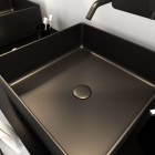 Vasque à poser carrée en céramique noire - 40x40x14cm - squarish dark