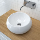 Vasque à poser en céramique blanche ronde - 40x15cm - pop bowl Aurlane - VAS046