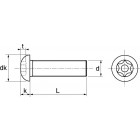Vis à métaux tête bombée 6 lobes inviolable acton inox a2 7380 - 8x50mm - boite de 100 - 628058x50