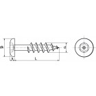 Vis à bois cylindrique 6 lobes inviolable acton inox a2 pour penture - 6x50 mm - boite de 100 - 628136x50