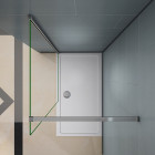 Paroi de douche 60x200cm en 8mm verre anticalcaire et une barre de douche 140cm
