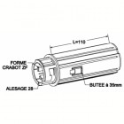 Embout escamotable zf 45 crabot femelle - porte roulement