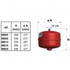 Vase d'expansion à membrane suspendu 8 litres 3 bars -10/+99°c max réf mb8