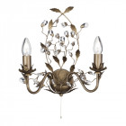 Applique 2 ampoules almandite, en or brun et cristal