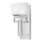 Applique lanza, chrome poli et verre opale, 1 ampoule