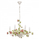 Chandelier blanc flora 6 ampoules 130 cm