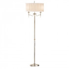 Lampadaire stanford, nickel, abat-jour beige