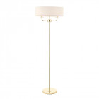 Lampadaire nixon, laiton et cristal, 2 ampoules