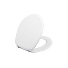 Abattant wc standard en bois laqué blanc avec charnières en inox