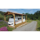 Abri deux pentes, 400cmx750cm, bois douglas francais, carport, auvent, abri camping-car, cpbf-cc2p400x750