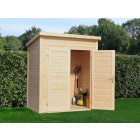 Abri bois midway 1 - superficie : 2.1m² - 181x121 xm - local poubelle - cabane de jardin - porte double pleine - sans déclaration - simple pente