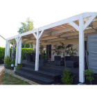 Abri toit plat adosse, 450cmx1150cm, bois douglas francais, carport, auvent, abri voiture, cpbf-vtpa450x1150