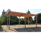 Abri toit plat, 350cmx650cm, bois douglas francais, carport, auvent, abri camping-car, cpbf-cctp350x650