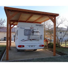 Abri toit plat, 400cmx700cm, bois douglas francais, carport, auvent, abri camping-car, cpbf-cctp400x700