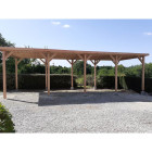 Abri toit plat, 350cmx1250cm, bois douglas francais, carport, auvent, abri camping-car, cpbf-cctp350x1250