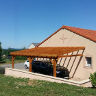 Abri une pente adosse, 300cmx600cm, bois douglas francais, carport, auvent, abri voiture, cpbf-v1pa300x600