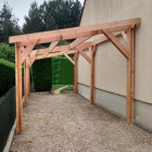 Abri une pente, 350cmx450cm, bois douglas francais, carport, auvent, abri voiture, cpbf-v1p350x450