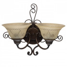 Applique murale marron country 2 ampoules 20 cm