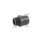 Adaptateur male / femelle ou male / male en pvc mixte à visser et à coller - ø a: 90mm | ø b: 110mm | ø c : 3''