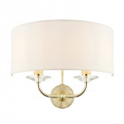 Applique nixon, laiton et cristal, 2 ampoules