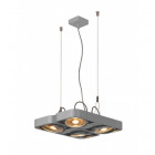 Aixlight r2 square led qpar111, 111mm, susp, arrondie, gris argent