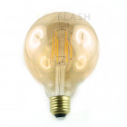 Ampoule led E27 filament G95 8 watt (eq. 70 watt) - Couleur eclairage - Blanc chaud 2700°K, Finition - Ambré