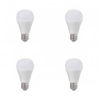 Lot de 4 ampoules led e27 12 watt (eq. 75 watt) - couleur - blanc chaud 3000°k