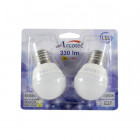 Pack de 2 ampoules led E27 4 watt (eq. 30 watt) - Couleur eclairage - Blanc chaud 3000°K