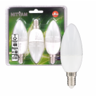 Lot de 3 ampoules led flamme e14 6w 480 lumens - couleur chaude 3000k - classe énergétique a+