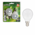 Lot de 2 ampoules led sphériques e14 6w 480 lumens - couleur chaude 3000k - classe énergétique a+